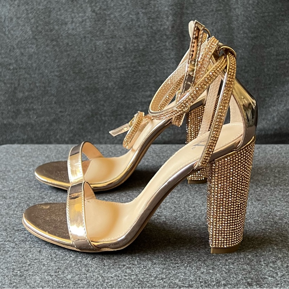Windsor Rose Metallic Sandal Heels